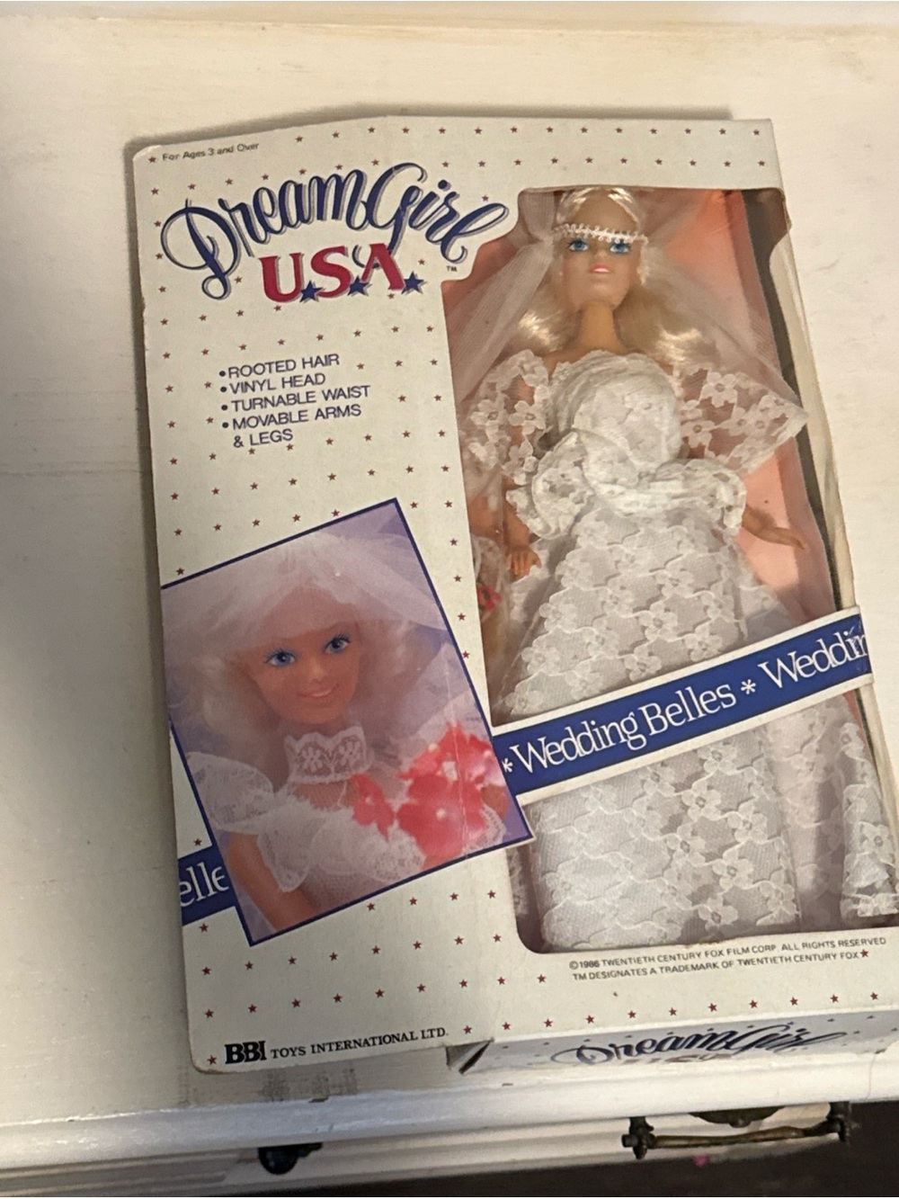 1986 DREAM GIRL USA DOLL BARBIE CLONE WEDDING BELLES DRESS BEN COOPER TOYS doll